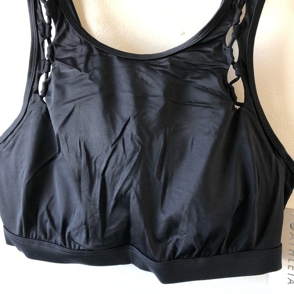Athleta Black High Neck Loop Bikini Top 40 B/C - Picture 5 of 11